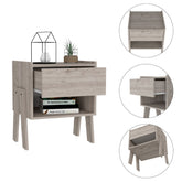 Sleek and Trendy Light Grey Bedroom Nightstand